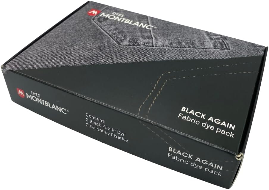 Tintes Montblanc – Tinte para tela con fijador, color verdadero para teñido anudado, color negro puro, paquete de 3
