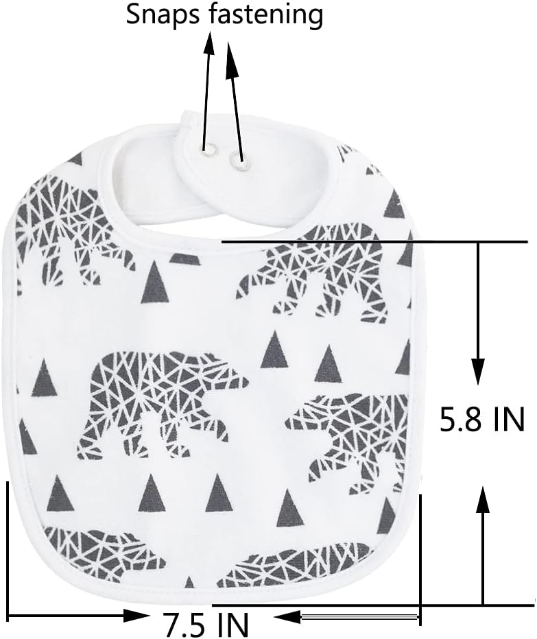 Maiwa Baberos impermeables de tela de rizo para bebé con broches para recién nacido, baba y dentición para bebé