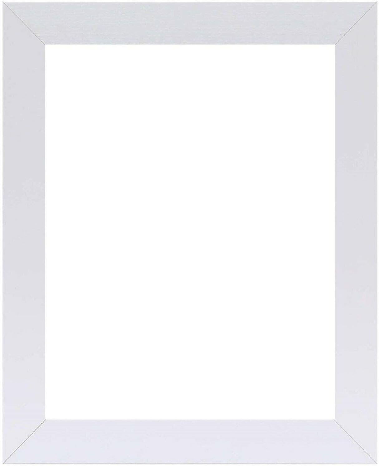US Art Marcos de 22 x 30 pulgadas, tiza blanca plana de 1.25 pulgadas, acabado liso envuelto de madera compuesta para decoración de pared, marco de