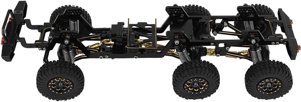 TRX-4M – Marco de chasis de coche de metal 6×6 RC con ejes traseros delanteros medios caja de cambios DIY para TRX4M 118 RC Crawler piezas de