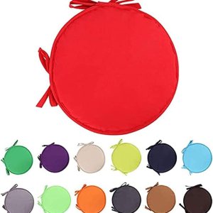 RAILONCH Cojines de silla para interiores y exteriores, cojines de asiento redondos para jardín, patio, hogar, diámetro 15.0 in (4 unidades, rojo) RAILONCH Cojines de silla para interiores y exteriores, cojines de asiento redondos para jardín, patio, hogar, diámetro 15.0 in (4 unidades, rojo)