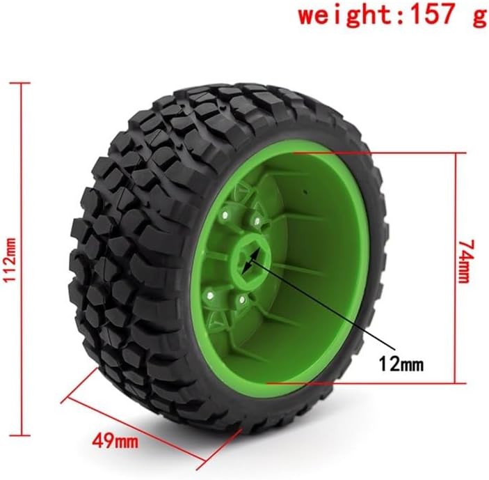 4 piezas de repuesto de neumáticos de automóvil RC para 0.472 in, 0.551 in, 0.669 in, ARRMA Traxxas HSP Tamiya HPI, vehículo todoterreno, camión