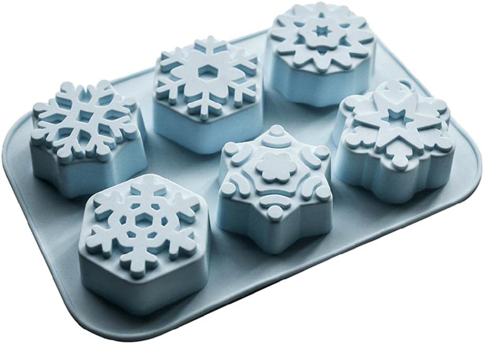 Molde de copo de nieve de silicona para hacer jabón hecho a mano DIY molde de yeso aromático moldes de silicona para velas