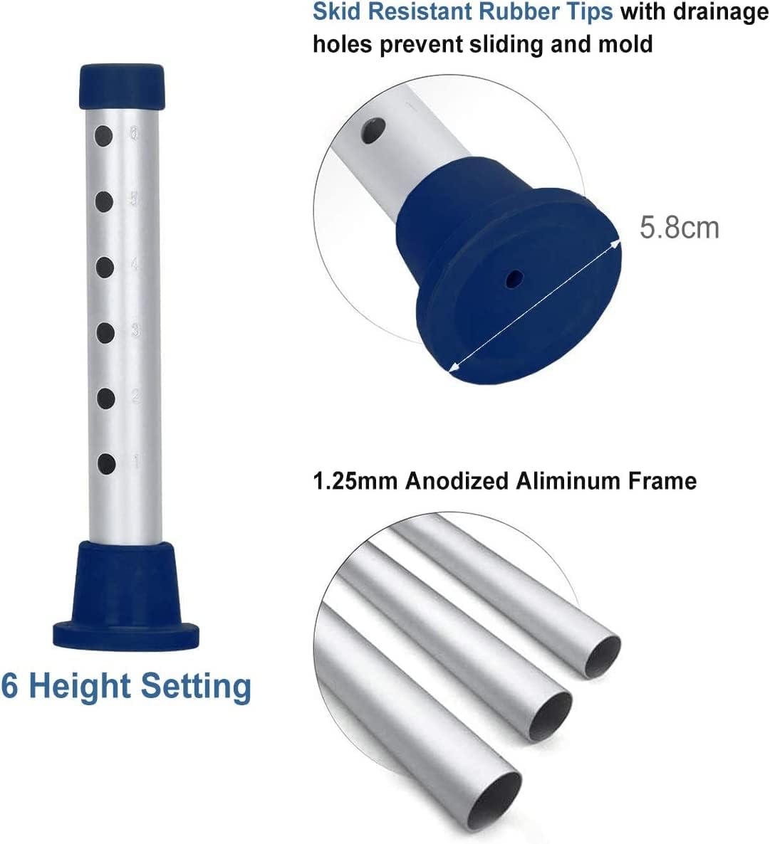 Zler Silla de ducha resistente, taburete de ducha ajustable para ducha interior, montaje sin herramientas, banco de ducha antideslizante para