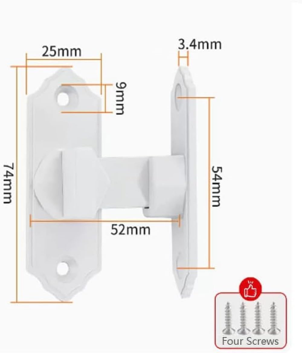 Cerradura de puerta de garaje abatible de 90 grados, cerradura de puerta de ángulo recto para puertas de garaje, puertas de mascotas, baños,