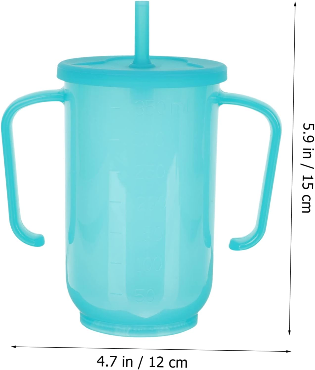Luxshiny 2 tapas para el cuidado del vaso con asas, taza de pajita, a prueba de agua, convaleciente, beber, botella para ancianos, líquido,