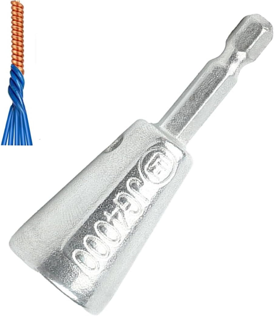 Herramienta de torsión de alambre, conector rápido, tuerca de alambre con vástago hexagonal de 14 pulgadas, enchufe de conector de alambre giratorio