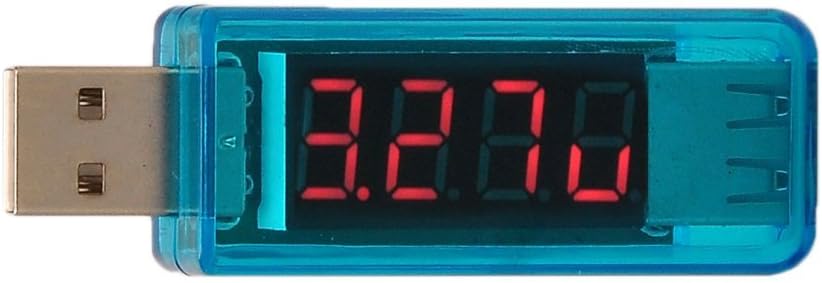 KW-202 Pantalla Digital USB Probador de tensión portátil Voltímetro Probador de batería para Banco de energía Teléfono Móvil Celular – Azul