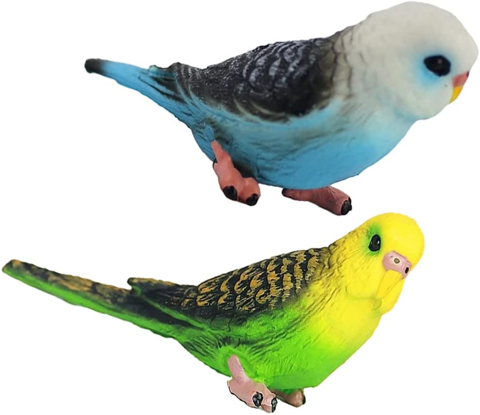 Toyvian 2 piezas de simulación de loro grande de peluche de loro césped ornamento artificial pájaros falsos selva decoraciones de Navidad juguetes