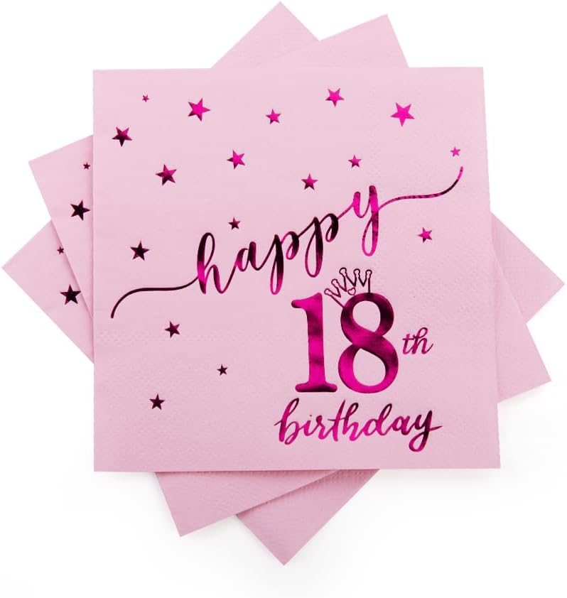 Servilletas de papel desechables para fiesta de cumpleaños, con papel de aluminio dorado, decoraciones de feliz cumpleaños, paquete de 100,
