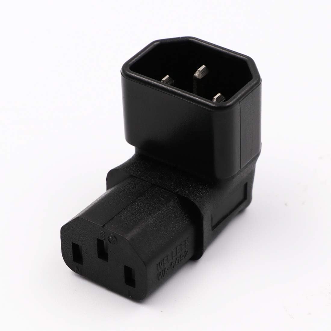 Adaptador de corriente IEC C14 a C13 PDU PlugSocket Up 90 grados para montaje en pared LCD TV 2 Pack