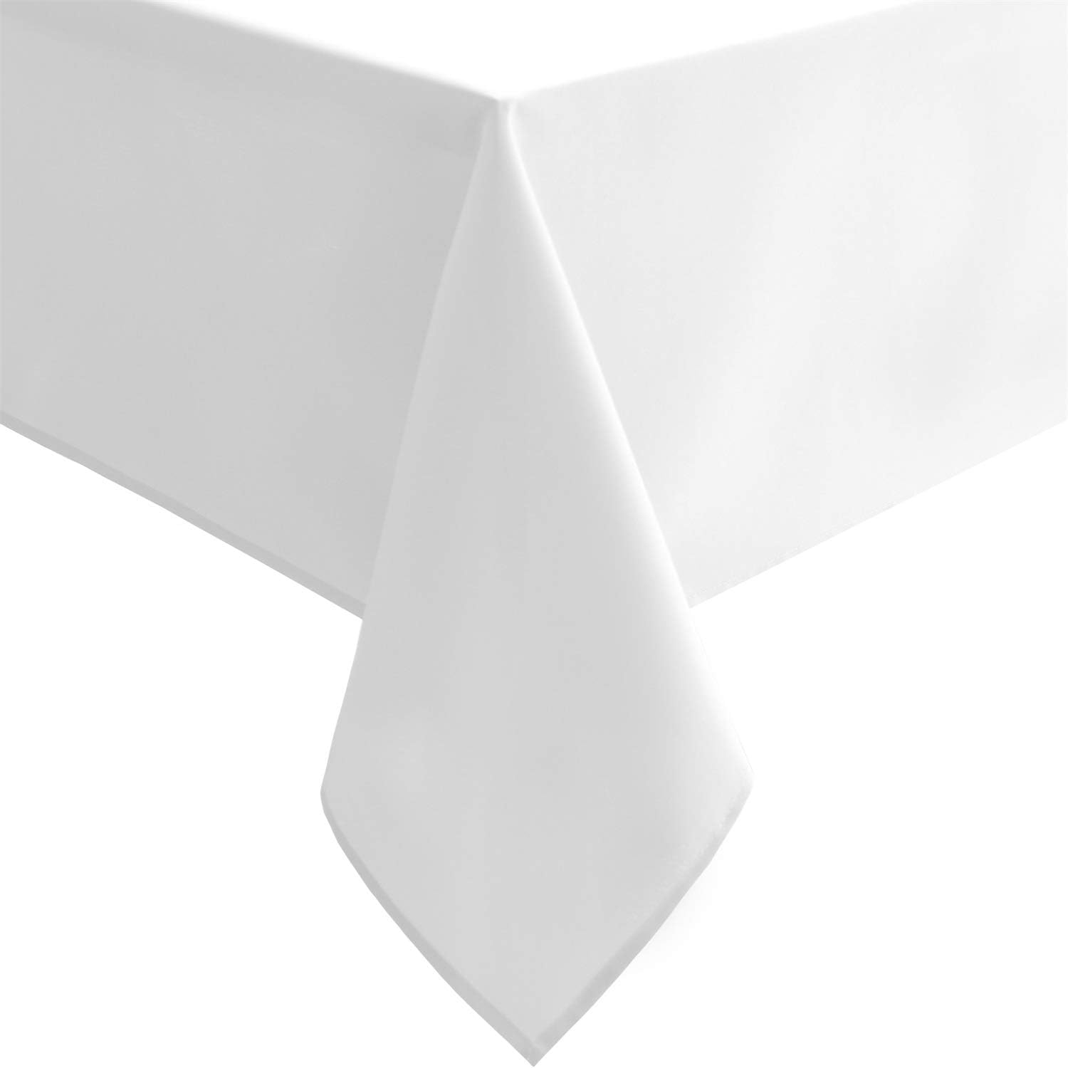 Hiasan – Mantel para mesa rectangular color blanco, es impermeable, lavable, está hecho de tela de poliéster, mide 70 x 90 pulgadas, para comedor,