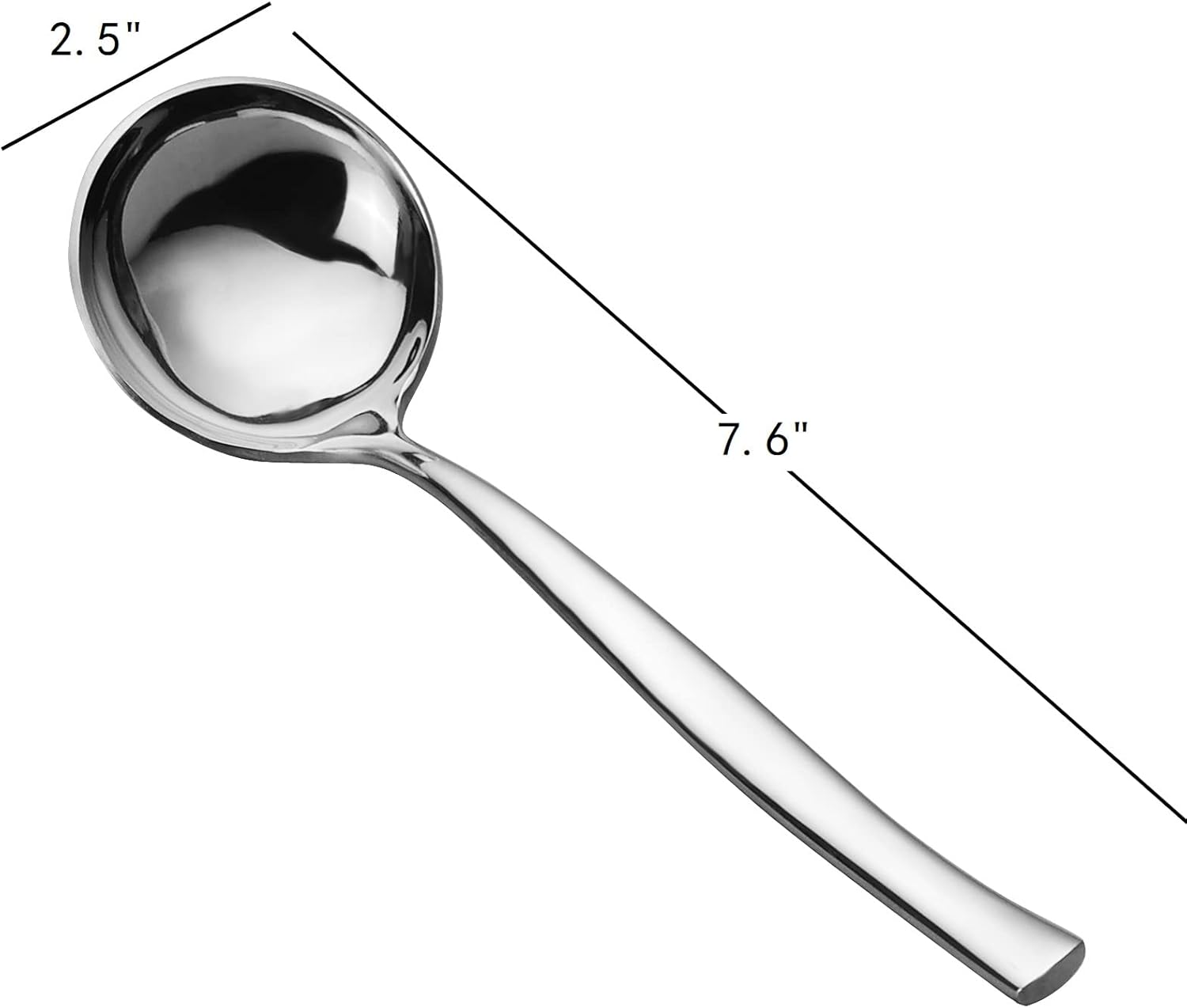 Cucharón de sopa de 4 piezas, cuchara de sopa de salsa de acero inoxidable