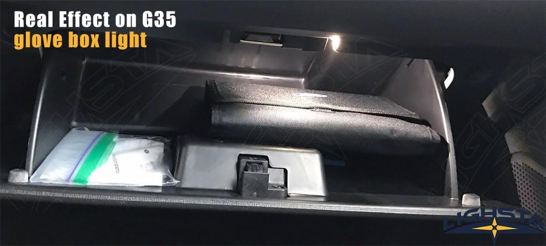 Paquete de 10 luces LED blancas superbrillantes para interiores Infiniti G35 Coupe 2003 2004 2005 2006 2007 + luces de matrícula y herramienta de