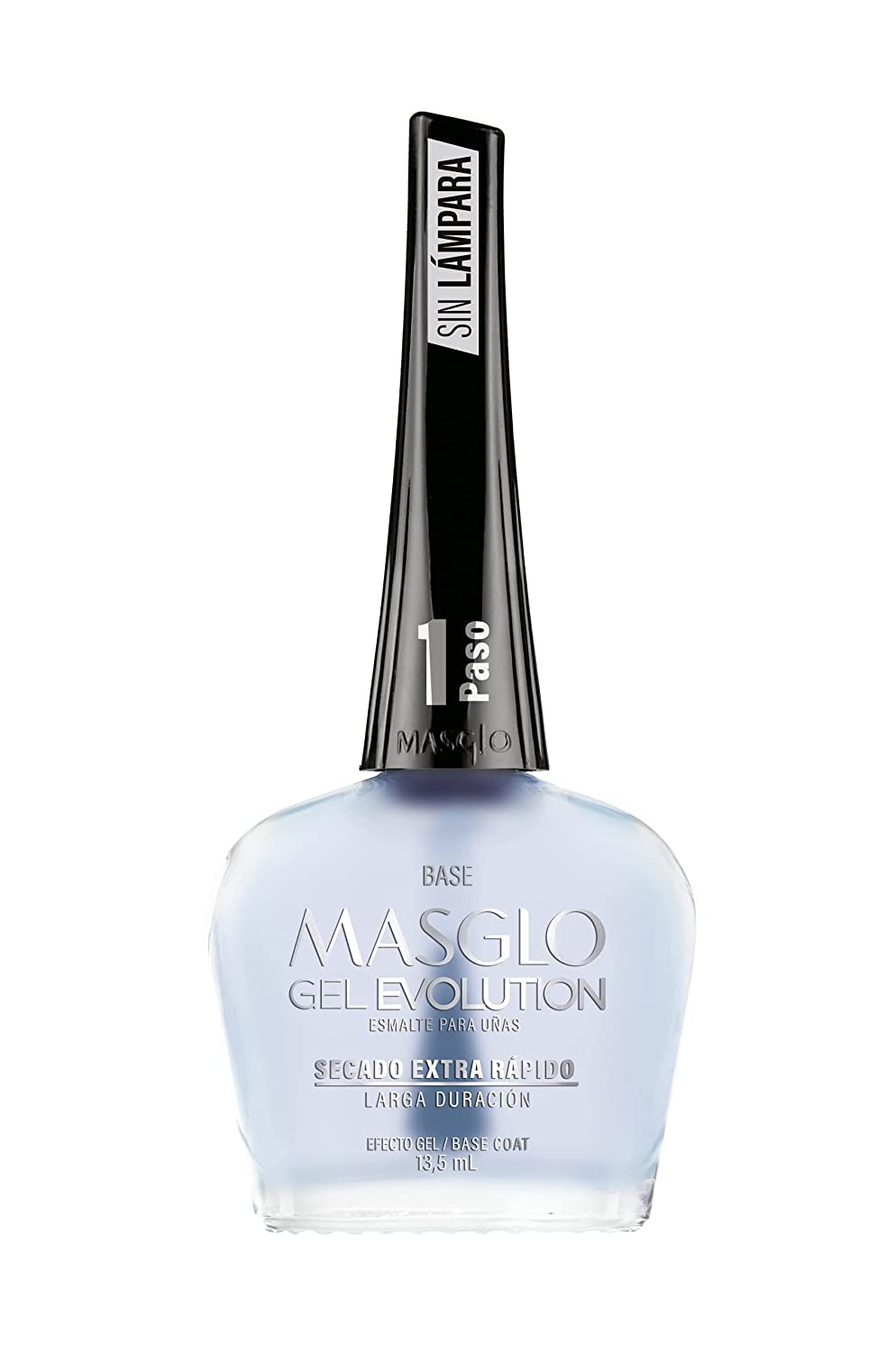 MASGLO GEL EVOLUTION – Esmalte de uñas efecto gel sin lámpara LED, duración hasta 12 días, 3 unidades, base, esmalte virgen, brillo – Efecto Gel sin
