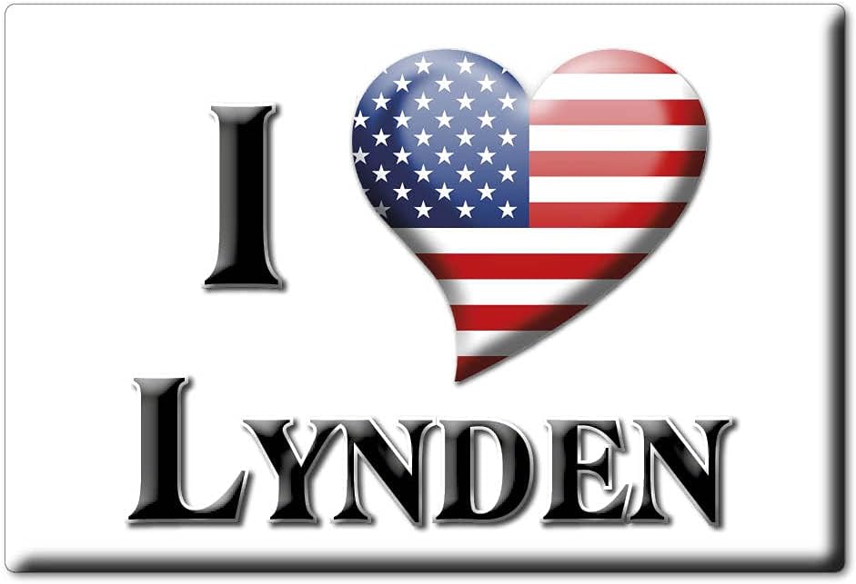 LYNDEN IMÁN DE FRIGORÍFICO WASHINGTON (WA) IMANES USA SOUVENIR I LOVE GIFT (Var. GOCCIA)