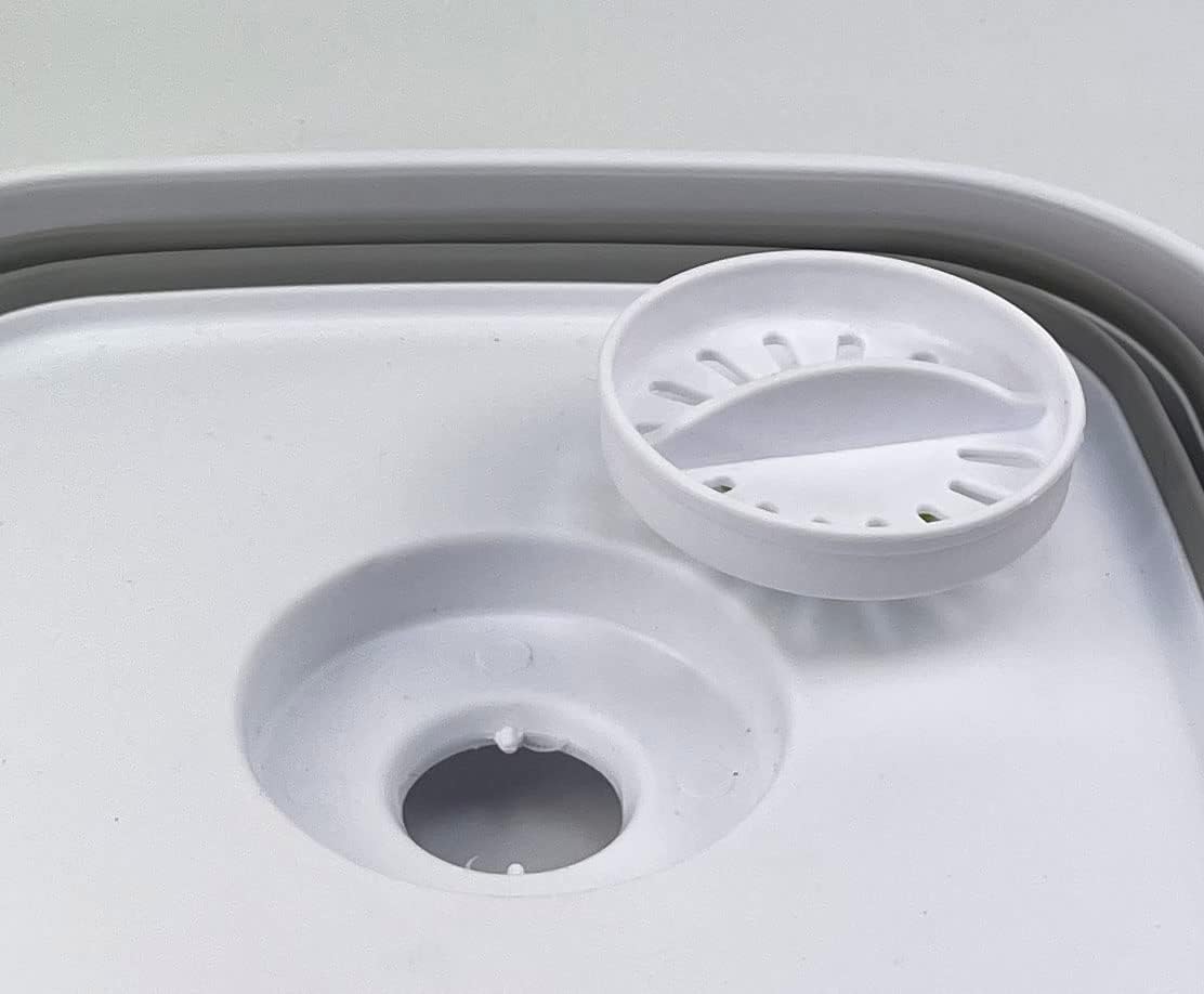 SAMMART Sartén plegable de 10 L (2.64 galones) con tapón de drenaje, lavabo de lavado plegable, tina portátil para lavar platos, bandeja de