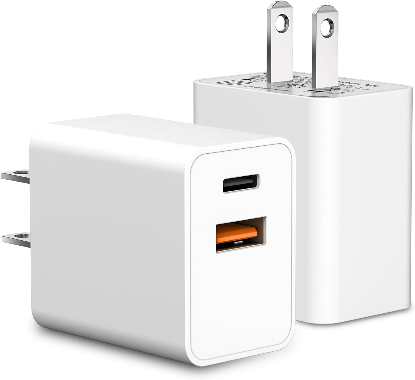 2-Pack USB C Charger Block,Cysfakun 20W PD Fast Charger, Dual Port Plug Type C Charger Compatible for New Apple Watch Series 8 7 6, iPhone