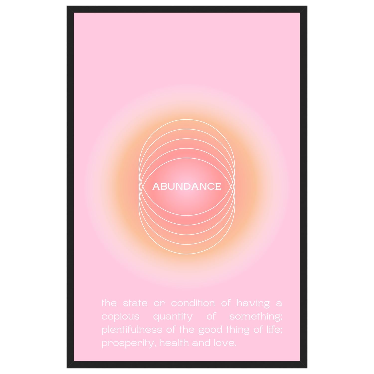 Abundance Gradient Aesthetic Aura Poster, Spiritual Wall Art, Trendy Wall Art, Pink Aura, Unique Gift Gradient Print, Spiritual Energy Aura Poster –