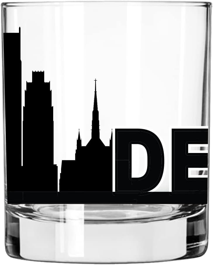 Toasted Tales – Vaso de whisky Detroit Skyline Cityscapes  Regalo para la gente de Detroit City  Vasos Old Fashioned Rocks Urban City  Regalo para