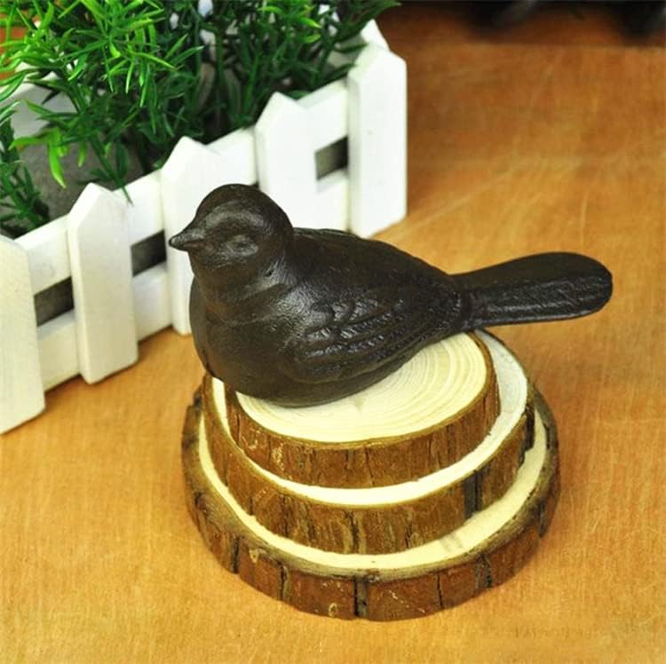 Tope de piso de hierro fundido para pájaros, tope de puerta resistente, cuña para detener el dormitorio, baño y puertas exteriores, hierro vintage,