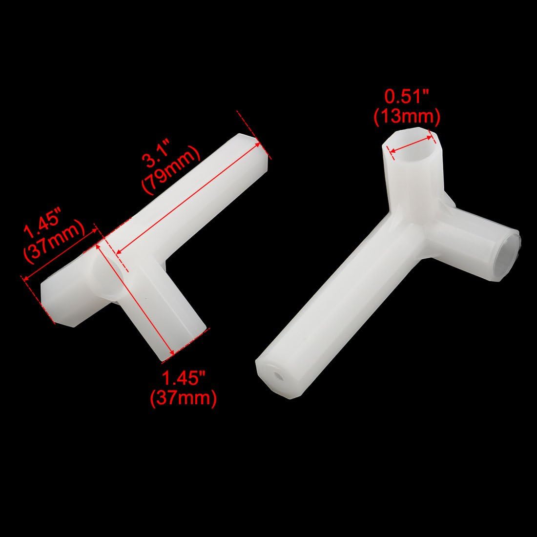 uxcell Conectores de accesorios para zapateros, 0.512 in de diámetro interior para reparación de armario montado de 3 vías, reemplazo de piezas 8