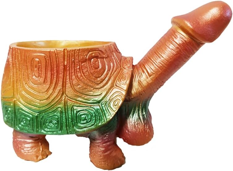 Macetero de tortuga, maceta de figuras de tortuga, maceta de tortuga, maceta de pene, macetas de jardín de resina para suculentas, maceta de bonsái,