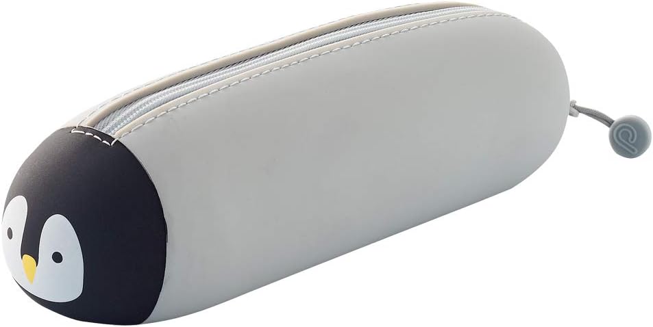 LIHITLAB PuniLabo – Estuche para bolígrafos con cremallera, horizontal, 2.5 x 7.9 pulgadas, pingüino (A7781-10)
