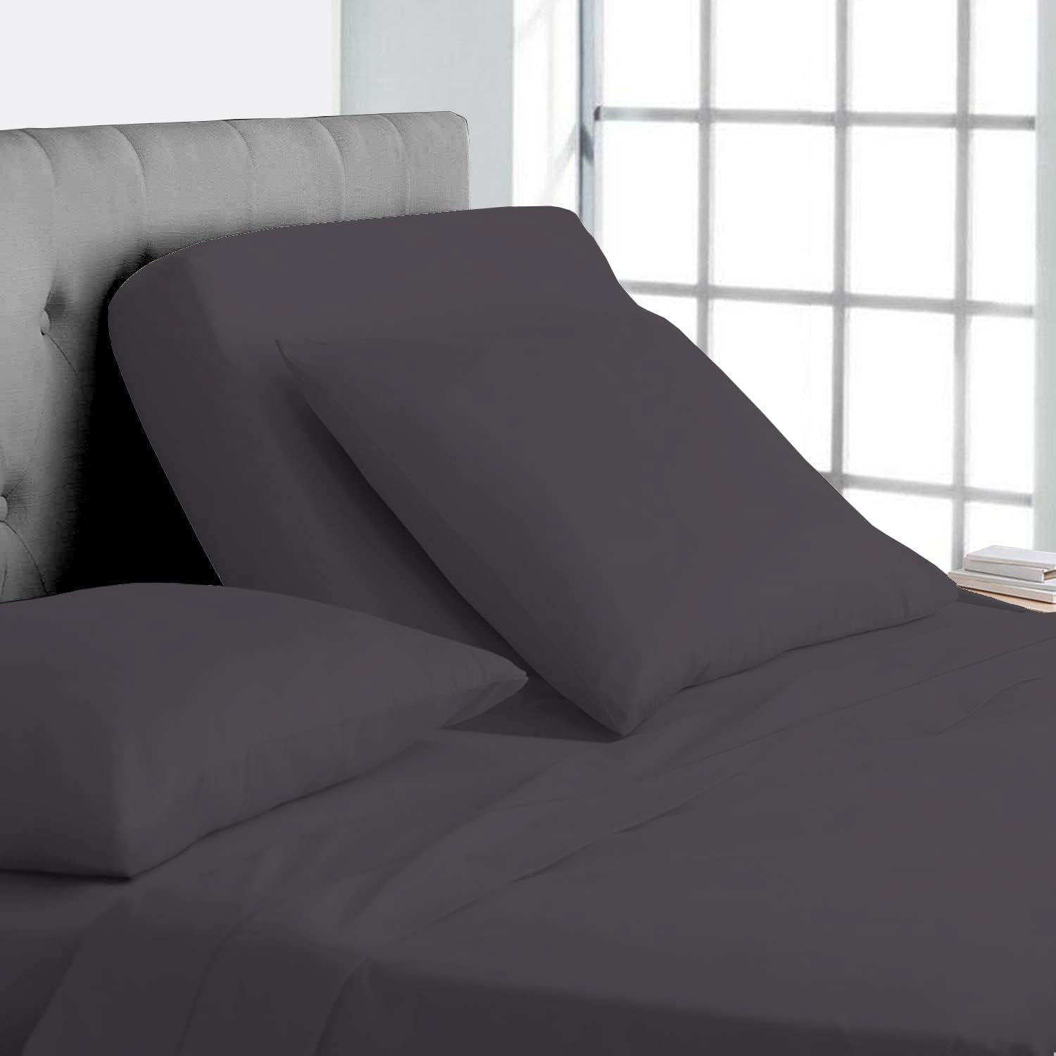 Flex Top Sábanas de tamaño California King para cama de número de sueño (4 piezas)  100% microfibra  18 pulgadas de profundidad  Juego de sábanas de