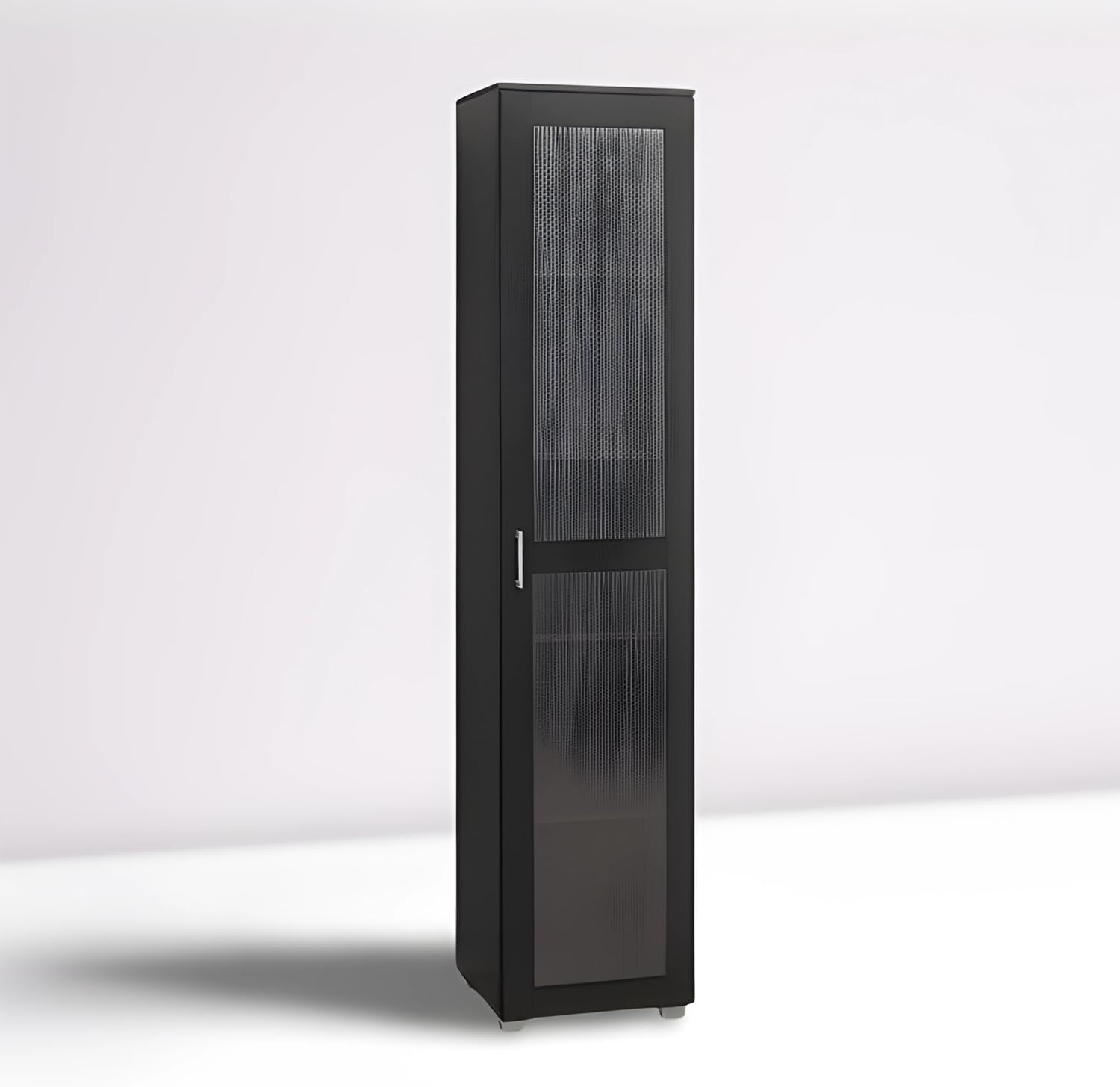 Kings Brand Furniture Romero – Armario de almacenamiento alto Curio, estantería alta perfecta para sala de estar, cocina, dormitorio y oficina,