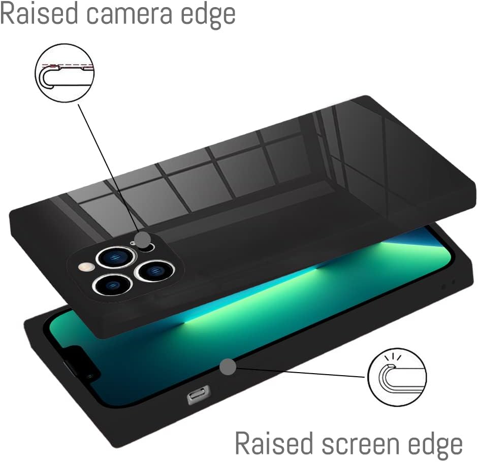 LSL Funda para iPhone 13 Pro de poliuretano termoplástico suave negro, anticaídas, antiarañazos, absorción de golpes, funda protectora inalámbrica