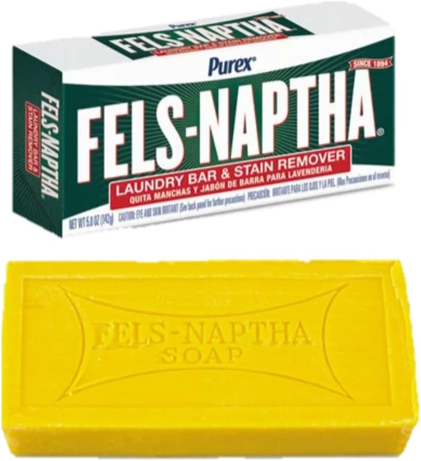 Fels Naptha – Paquete de barra de lavandería con cepillo removedor de manchas ShopexZone 2 en 1, toalla de limpieza de microfibra suave para la