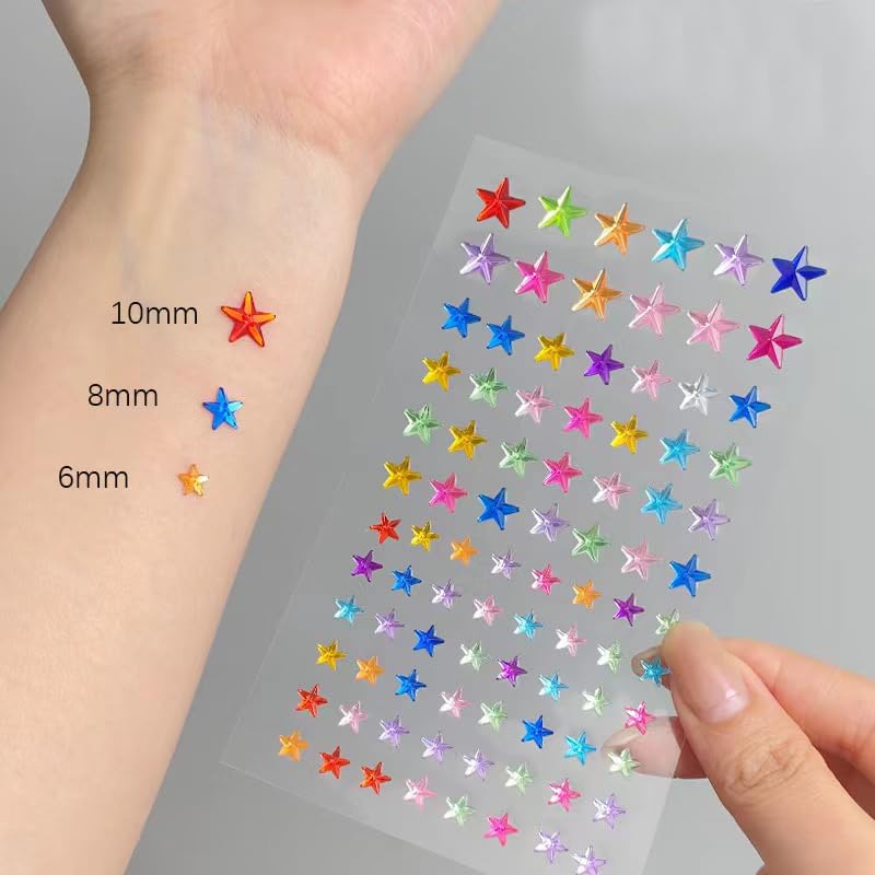 Calcomanías autoadhesivas de diamantes de imitación para Halloween, fiestas, tatuajes, arcoíris, cuerpo, cara, ojos, cabello, accesorios de festival