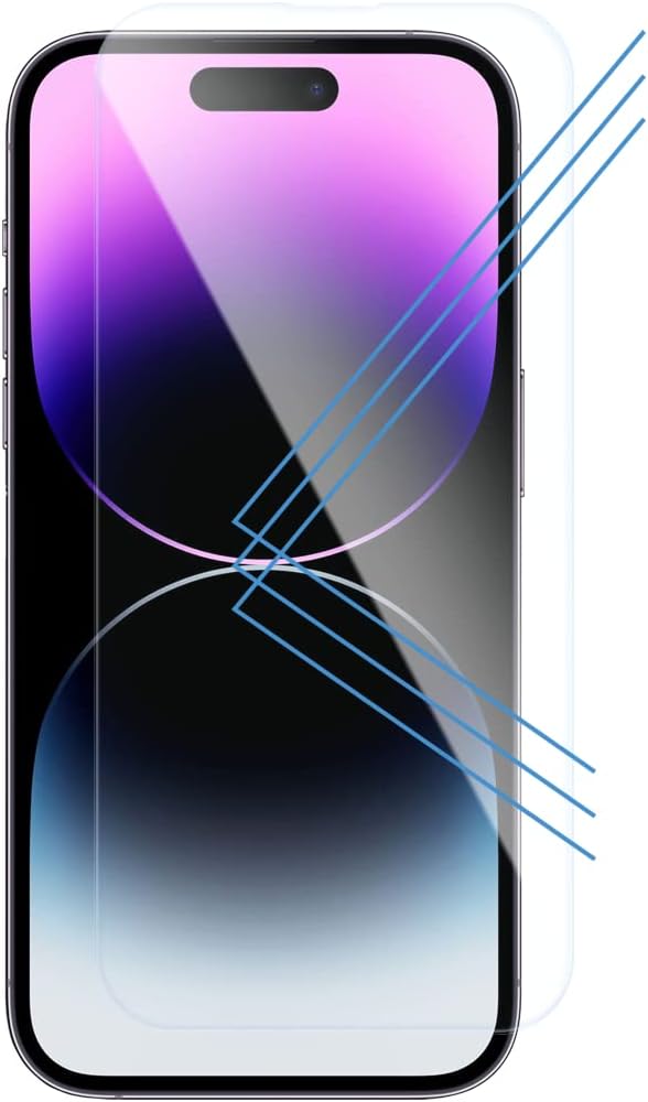 Gadget Guard Protector de pantalla con bloqueo de luz azul para Apple iPhone 14 Pro Max resistente a las roturas Vidrio de alta calidad compatible