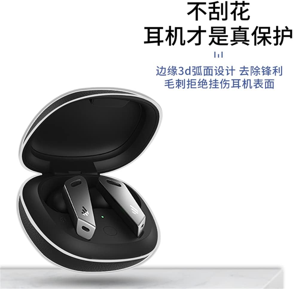 Juego de 2 fundas protectoras transparentes de TPU suave compatibles con auriculares inalámbricos Edifier NB2NB2 Pro, funda protectora con llavero