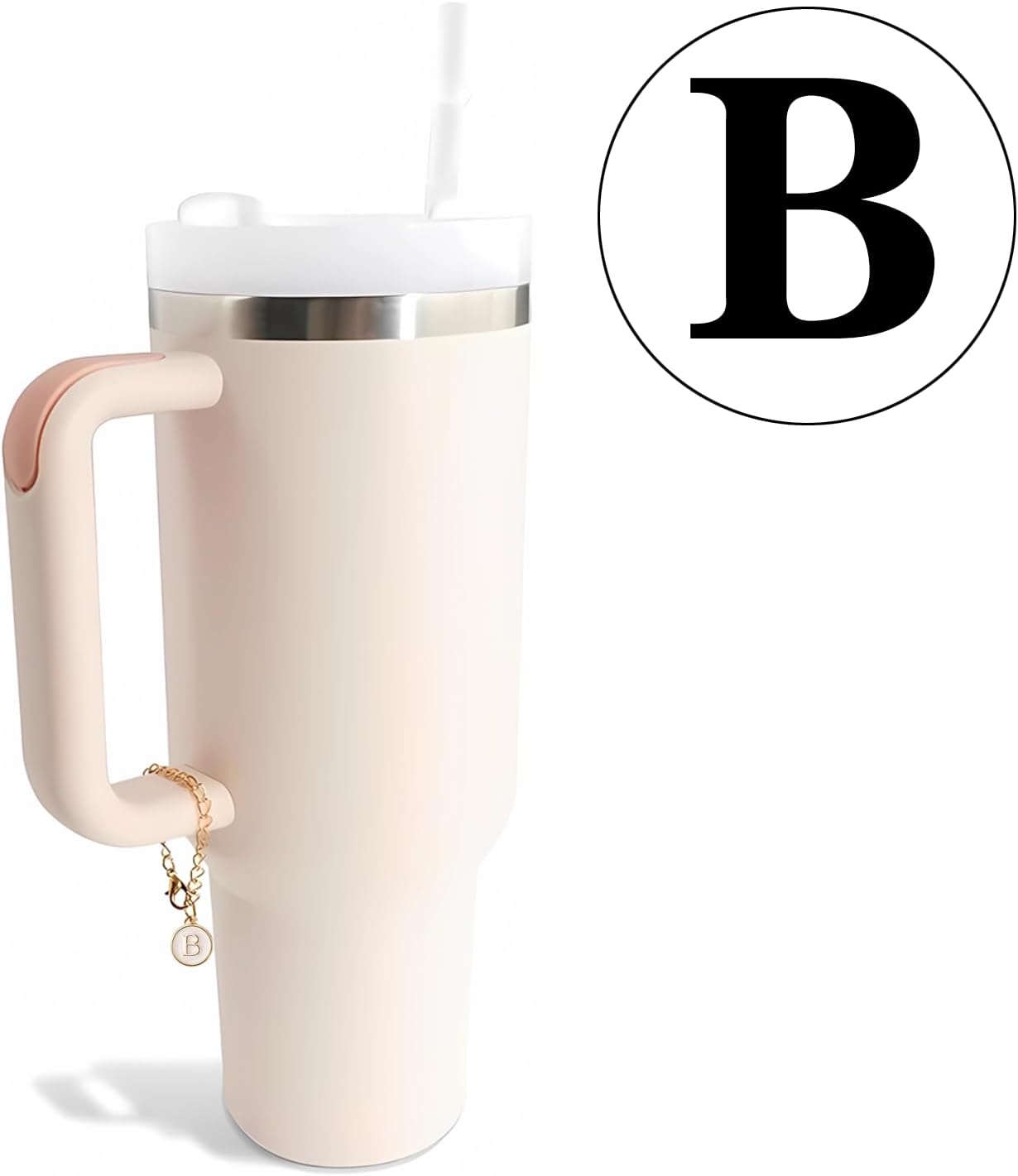 Letter Charm Accessories For Stanley Cup, 2PCS ID Initial Letter Charm Personalized, Water Cup Handle Identification Letter Charm