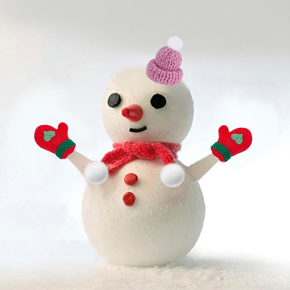 WEBEEDY 24 piezas de adornos de Navidad, mini sombreros de Papá Noel, bufanda de Navidad y guantes de punto, accesorios de decoración para botella