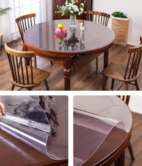 DARKAL Protector redondo de PVC transparente para mesa, mantel de plástico impermeable anticalor de 0.039 pulgadas de grosor, manteles transparentes