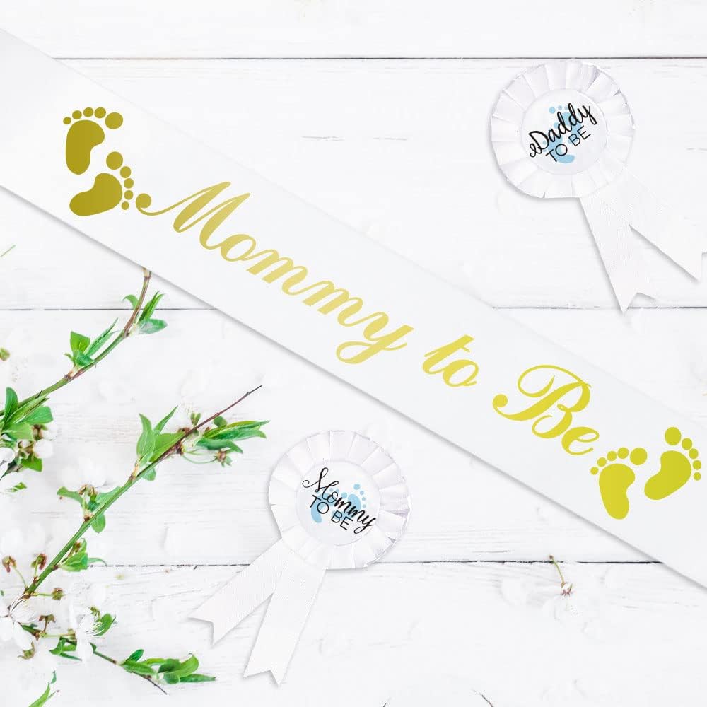 CoolerthingsDG, 3 piezas, con letras doradas, botón de baby shower, regalos para papá, fiesta de revelación de género para bebé niño, botón de