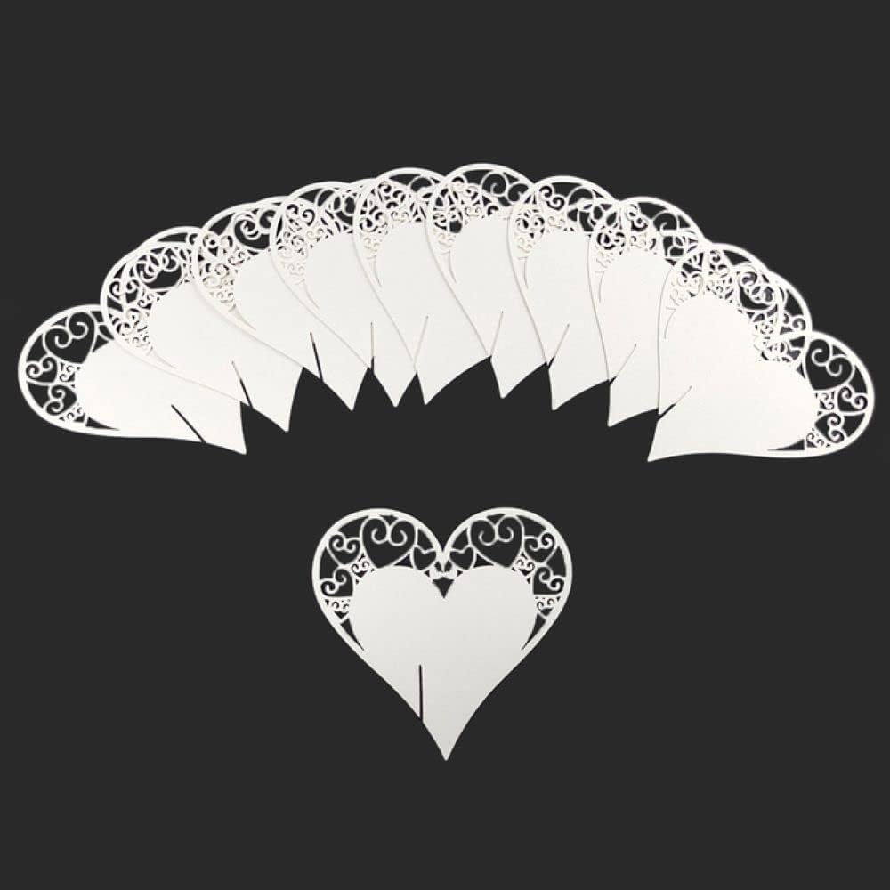 50 tarjetas postales para decoración de copa de vino, con número de mesa en forma de corazón, para bodas, recepciones, aniversarios, fiestas de