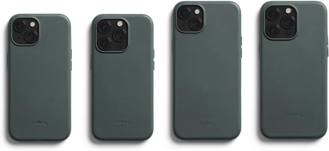 Bellroy Funda de cuero para iPhone 15 – Everglade