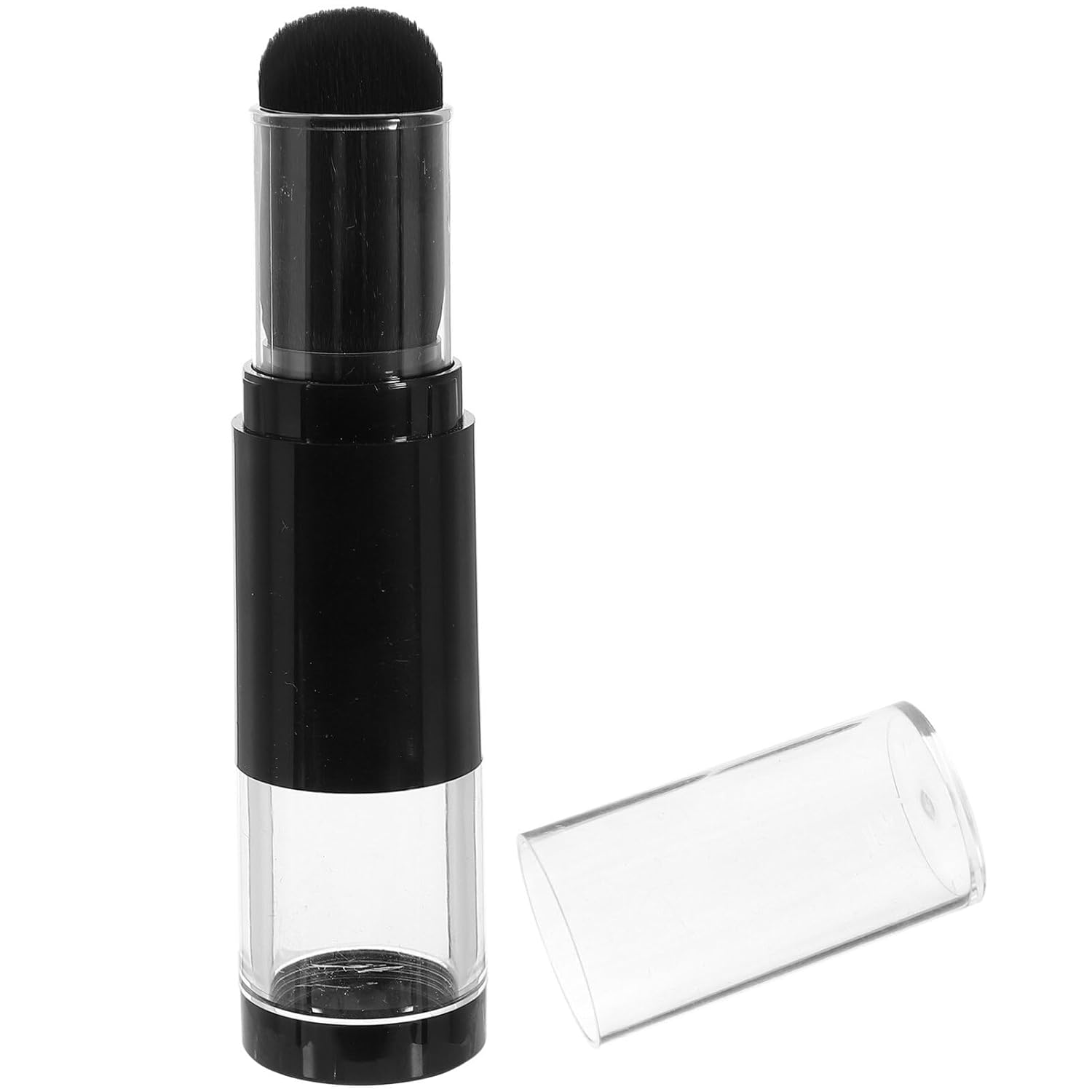 FOMIYES Cepillo para polvo con botella recargable, cepillo de base de viaje, cepillo para rubor facial, cepillo de maquillaje para líquido, crema,