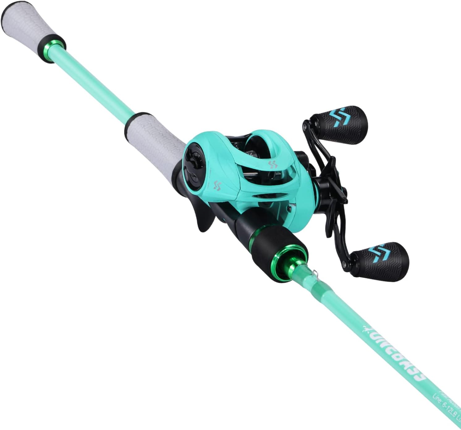 One Bass Spirit Flame – Carrete de caña de pescar Spinning & Baitcasting con grafito 2 piezas en blanco, guías de acero inoxidable