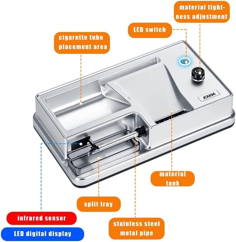 Máquina de laminación de cigarrillos eléctrica Máquina inyectora de cigarrillos con contador automático para tamaño de tubos Tamaño regular 0.31 ”