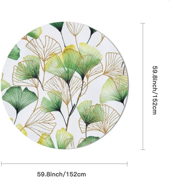 Bidesign Mantel redondo de primavera de 60 pulgadas, color verde azulado, rústico, color verde salvia, mantel de tela impermeable, decoración de