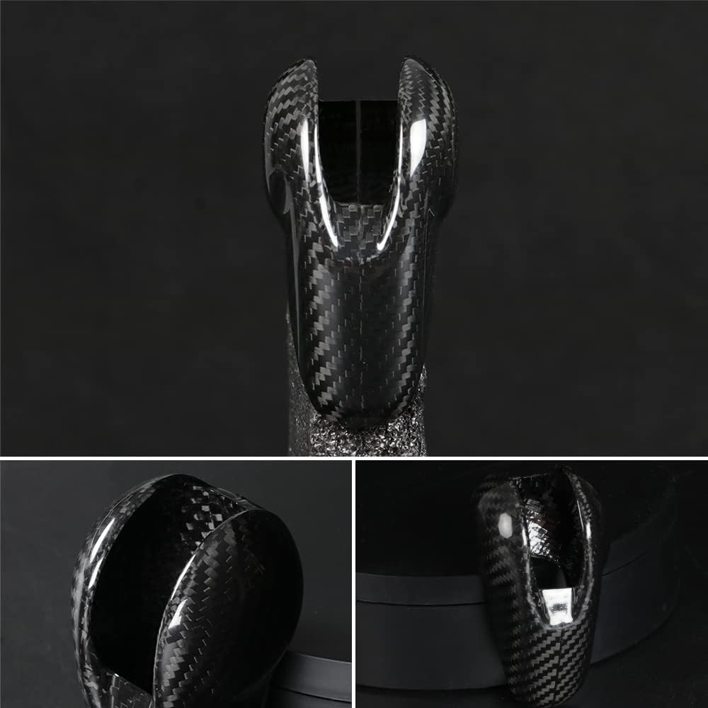 JSWAN Cubierta de fibra de carbono para la palanca de cambios de Macan 718 911 Panamera Cayman Boxster, cubierta de la perilla de la palanca de
