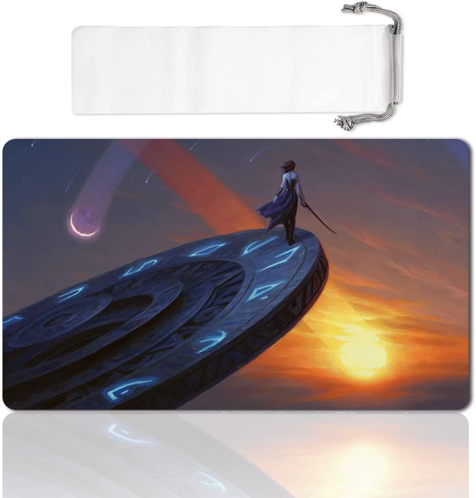 Juego de mesa TCG, tapete de mesa, tamaño de 23.6 x 13.8 in, alfombrilla de mouse compatible con MTG RPG CCG Trading Card Game Mat (paseo de tiempo)
