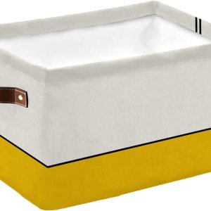 Cesta de almacenamiento geométrica amarilla para organizar estantes, cajas de almacenamiento plegables con asa, bloque de color beige moderno, Cesta de almacenamiento geométrica amarilla para organizar estantes, cajas de almacenamiento plegables con asa, bloque de color beige moderno,