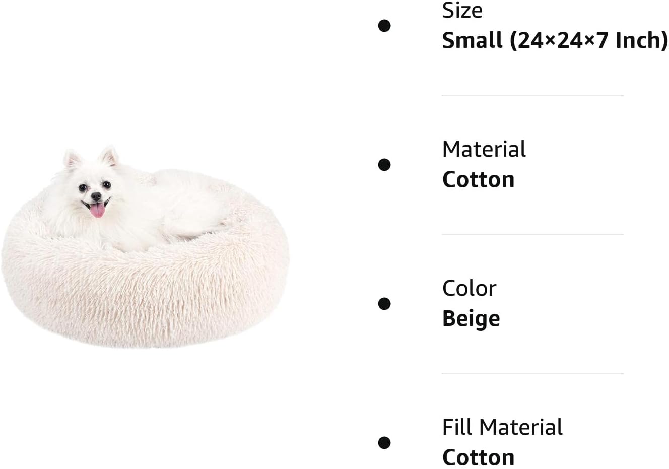Cama extra pequeña lavable para perros, cama calmante para mascotas, para perros, gatos, dona, cómoda, redonda, linda, duradera, para mascotas