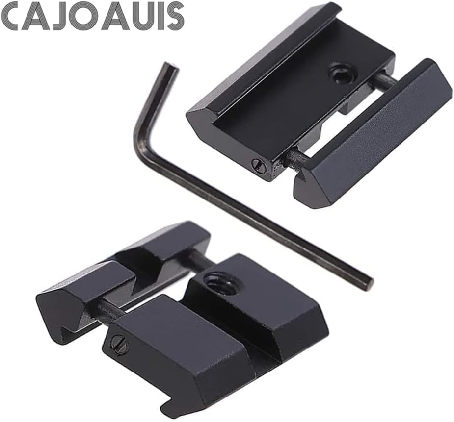 2pcs 0.433 in Dovetail to 0.787 in Picatinny Weaver Perfil bajo Snap-in Rail Adaptor para Rifle Scope